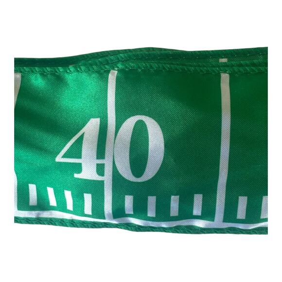 2.5” Football Field Wired Ribbon | Green Field Stripe Print for Sports Wreath - Picture 3 of 5